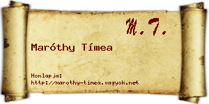Maróthy Tímea névjegykártya